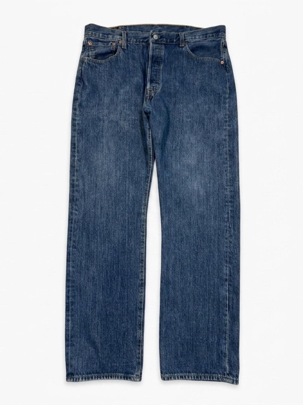Levis 501 Original Fit Mens Jeans 38x34 Medium Wash Blue Button Fly 501-0194